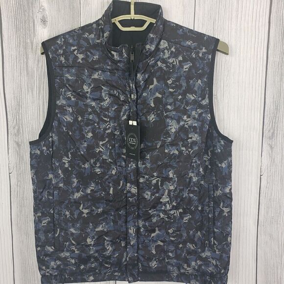 Theory Other - Theory Vest Men's Large Black Camo Light Puffer Reversible Turco BQ Quilted